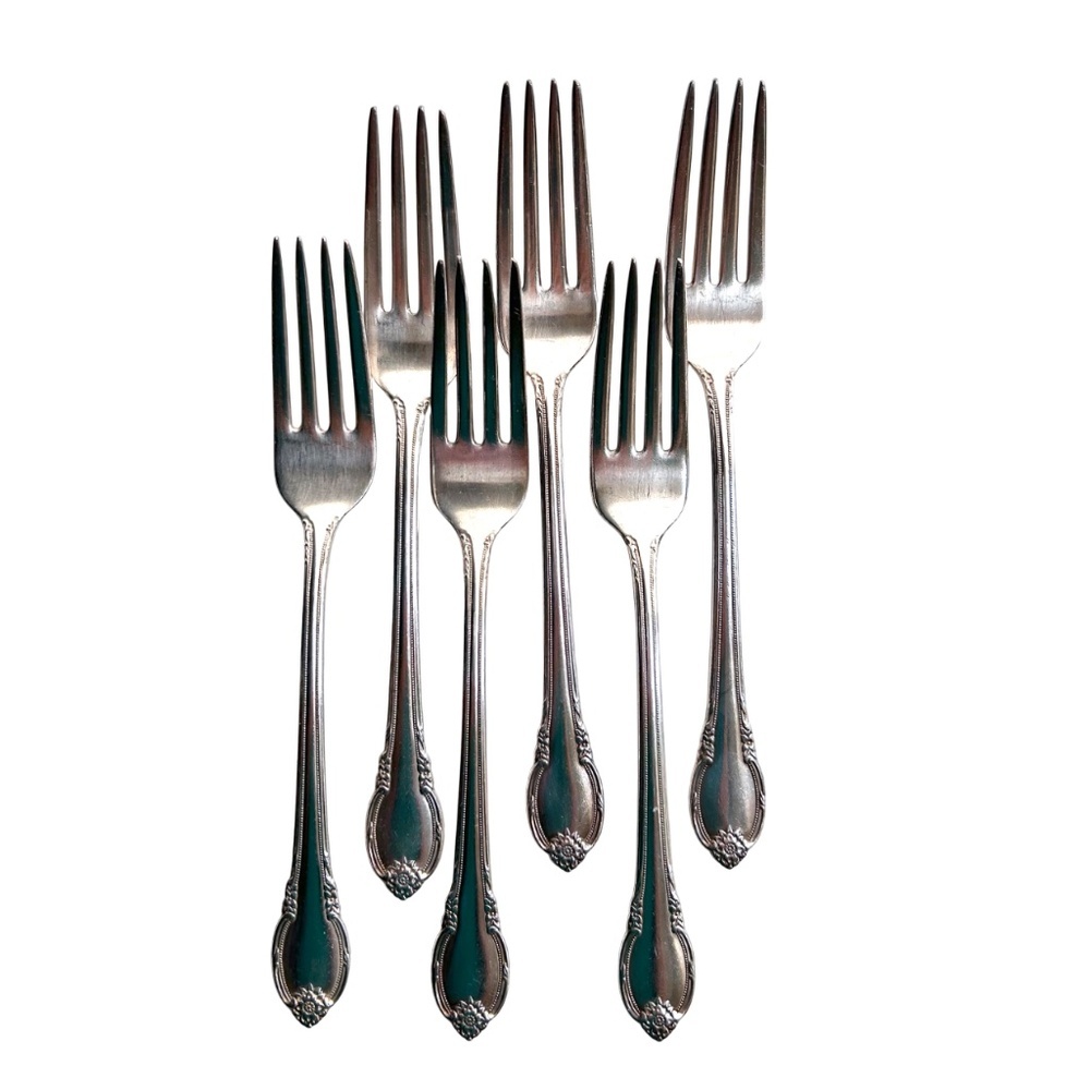 Set of 6 Dinner Forks 1847 Rogers Bros. Silverplate Remembrance